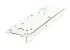 A transparent plastic mounting plate with multiple pre-cut holes and slots, designed for securing electronic components or hardware.